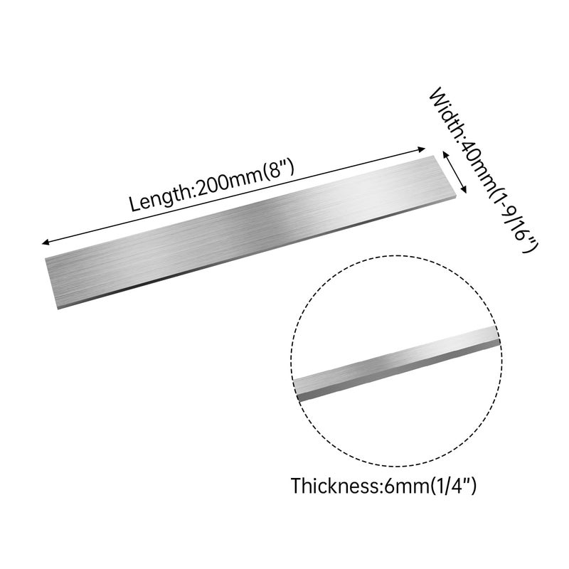ZKOO قطعتان من شريط الفولاذ المقاوم للصدأ 304، 1/4" × 1-9/16" × 8" (سمك × عرض × طول) تشطيب مصقول شريط فولاذي مقاوم للصدأ لصنع الحرف اليدوية في المطبخ - Image 2